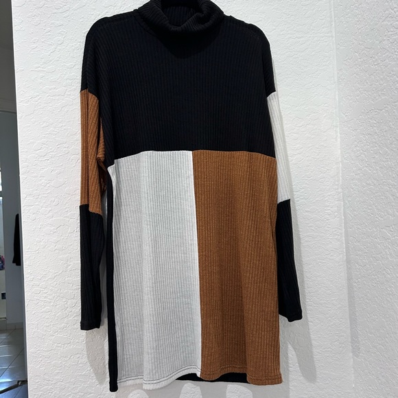 SHEIN • Brown & Black Blocked Sweater Dress • sz L • - Picture 2 of 6